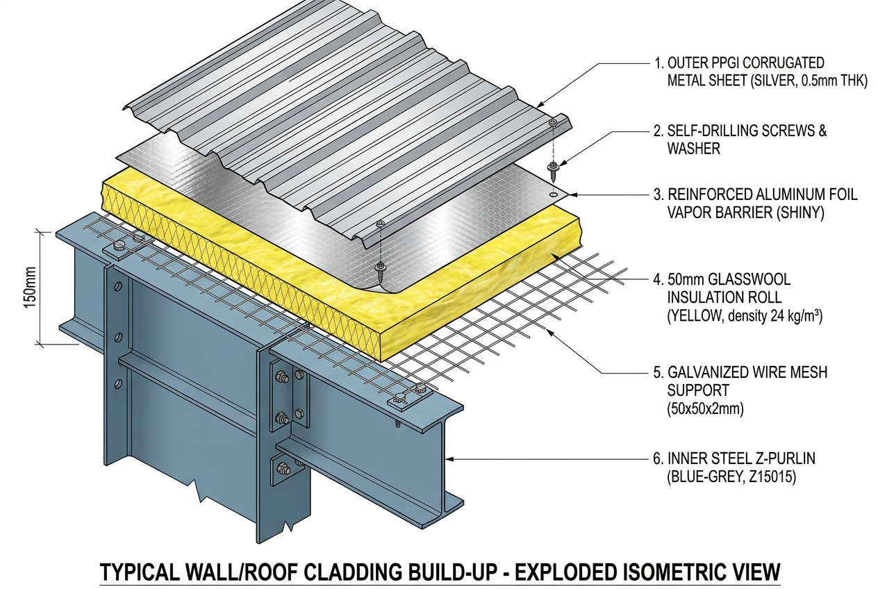 Cladding layers cross-section