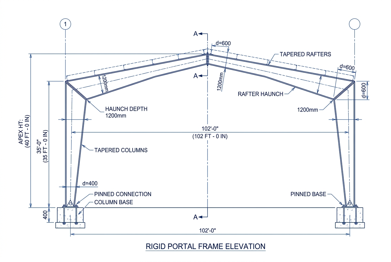 Portal frame engineering diagram